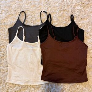 Women's Camisole Tank Top Set - Black, White, Brown, Gray